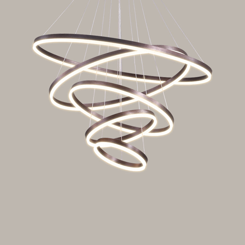 Multi-Rings Multi-Layer Modern Simple Style Metal Hanging Chandelier Lighting Fixtures