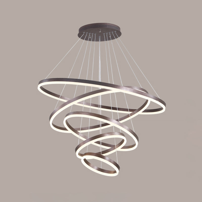 Multi-Rings Multi-Layer Modern Simple Style Metal Hanging Chandelier Lighting Fixtures