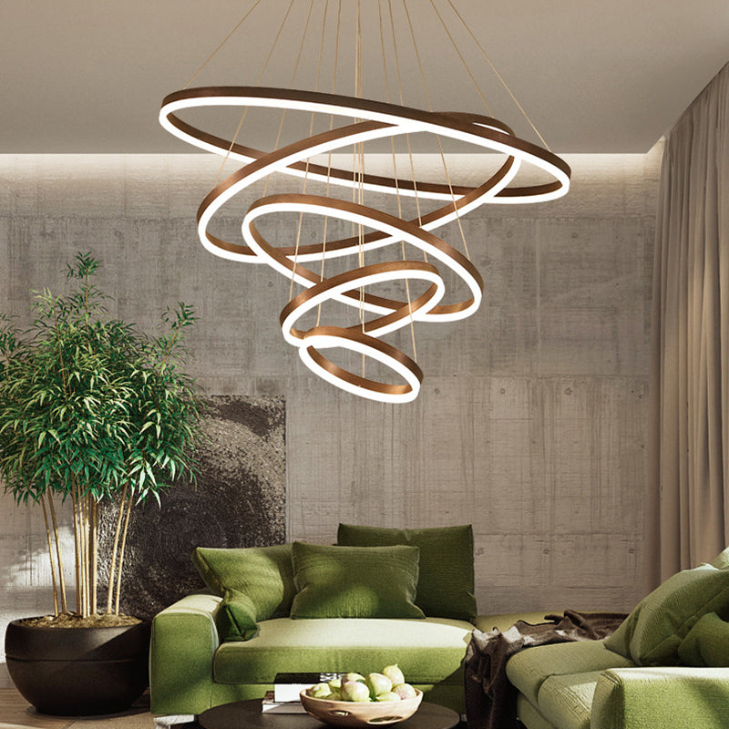 Luz colgante de lámparas LED doradas de estilo nórdico para sala de estar de sala de estar