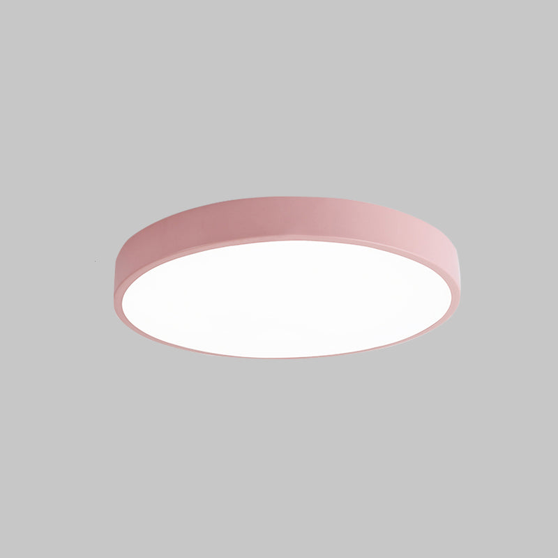 Metal Round Led Flush Mount Light Fixture Modern Style 1 Head Flush Ceiling Light