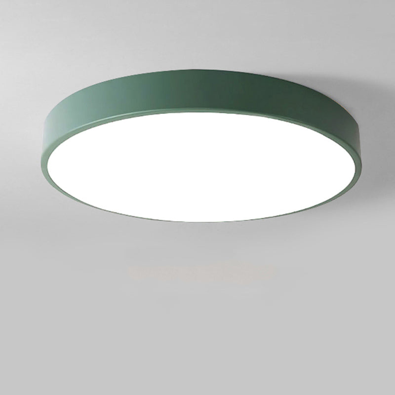 Metal Round Led Flush Mount Light Fixture Modern Style 1 Head Flush Ceiling Light