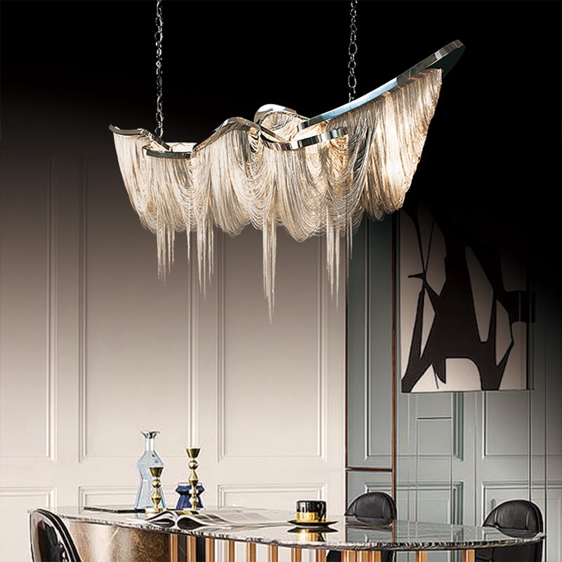 Accesorios de iluminación lineal posmodernas aluminio de aluminio hacia abajo colgante