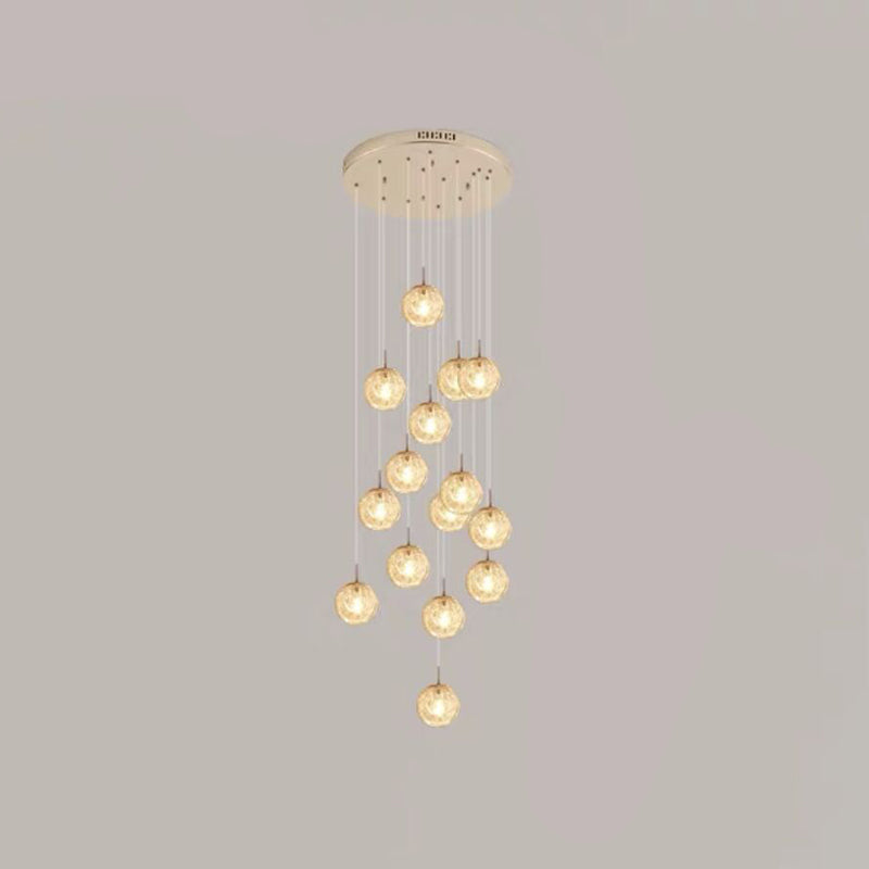 Lumière suspendue en argent dans la lampe suspendue du globe en acier inoxydable de style de luxe moderne pour les escaliers