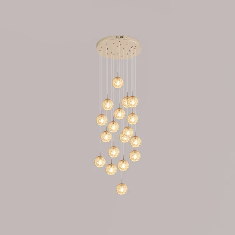 Lumière suspendue en argent dans la lampe suspendue du globe en acier inoxydable de style de luxe moderne pour les escaliers