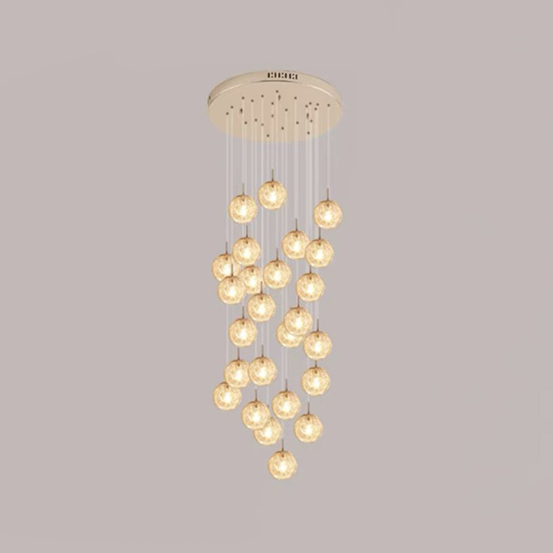 Lumière suspendue en argent dans la lampe suspendue du globe en acier inoxydable de style de luxe moderne pour les escaliers