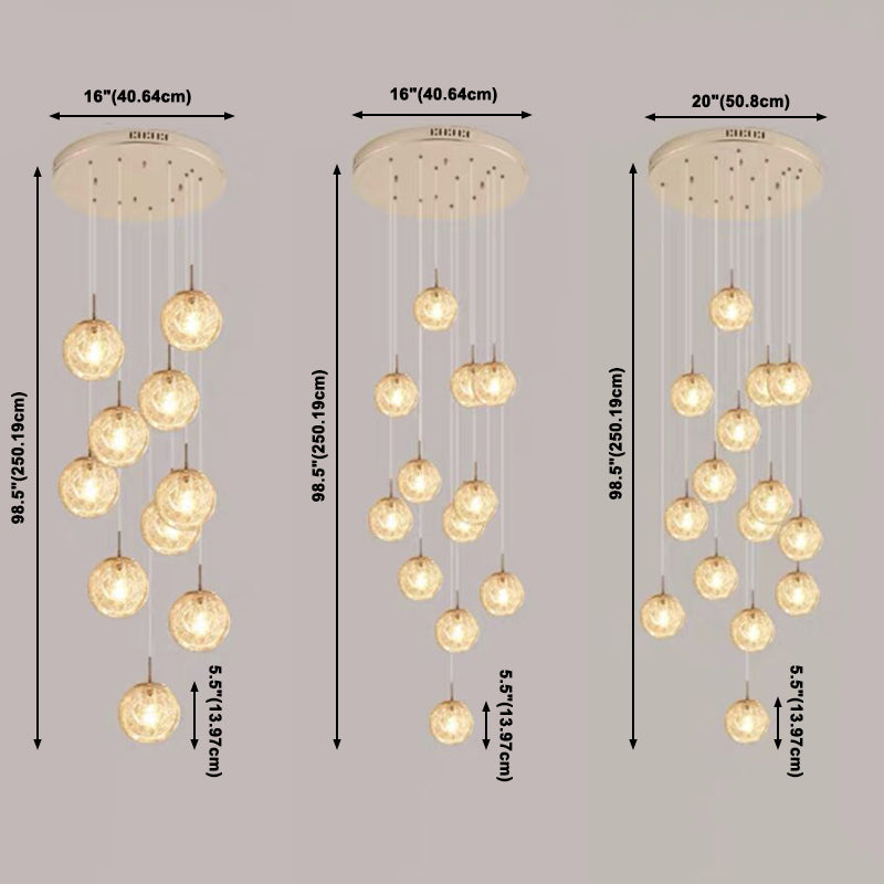 Lumière suspendue en argent dans la lampe suspendue du globe en acier inoxydable de style de luxe moderne pour les escaliers