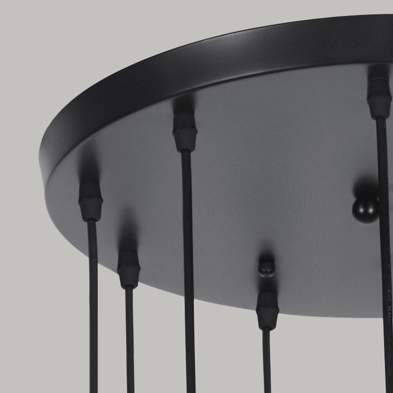 Lámpara colgante interior de hierro forjado en moderna luz colgante geométrica de cristal de lujo