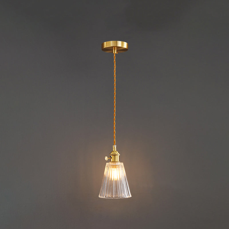 Glass Industrial Pendant Light 1-Light Hanging Ceiling Light for Bedroom