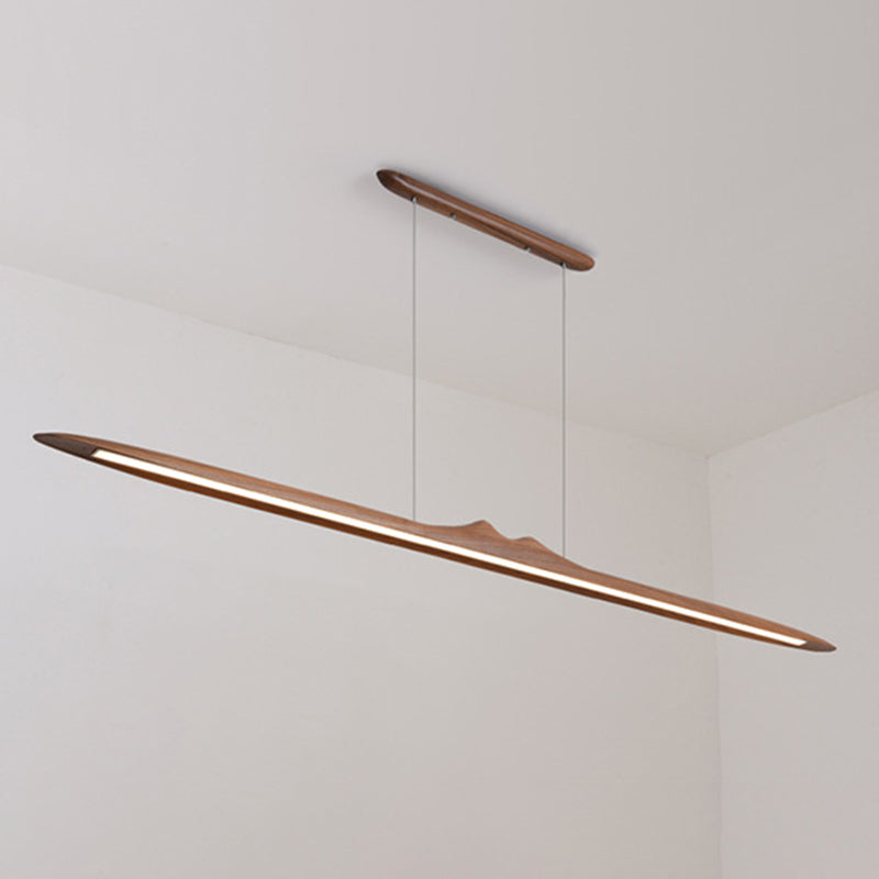 Wood Hanging Pendant Lights Nordic Modern Linear Hanging Lamps for Tea Room