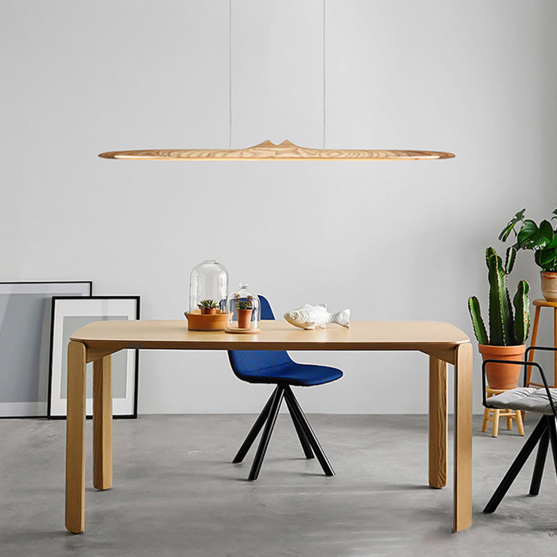 Wood Hanging Pendant Lights Nordic Modern Linear Hanging Lamps for Tea Room