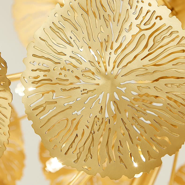 Metal Gold Wall Lamp in Modern Creative Style Stainless-Steel Lotus Shape Wall Sconce for Bedroom