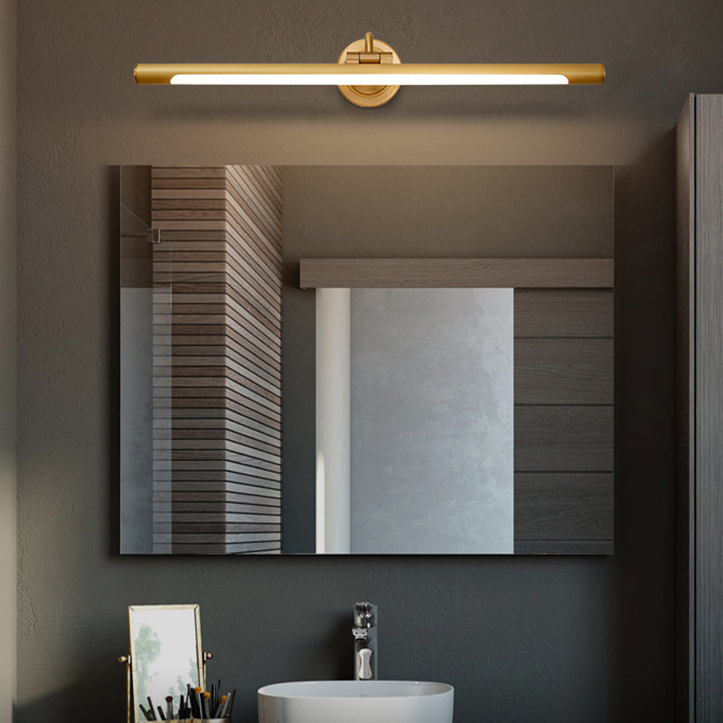 Acconde da parete da parete lineare a 1 luce moderna moderna illuminazione da parete specchio in stile semplice in oro