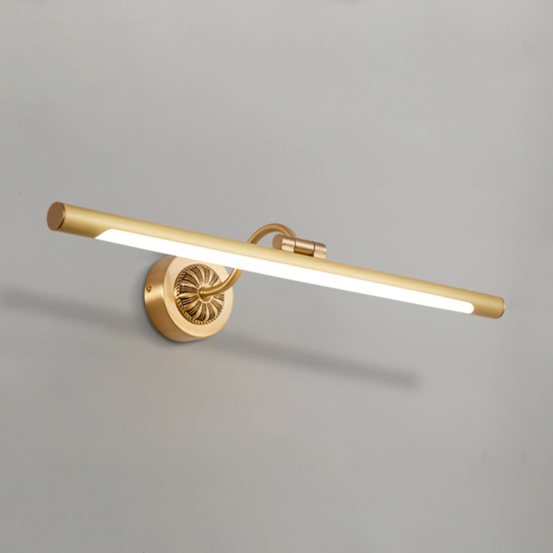 Acconde da parete da parete lineare a 1 luce moderna moderna illuminazione da parete specchio in stile semplice in oro
