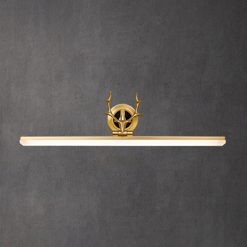 Acconde da parete da parete lineare a 1 luce moderna moderna illuminazione da parete specchio in stile semplice in oro