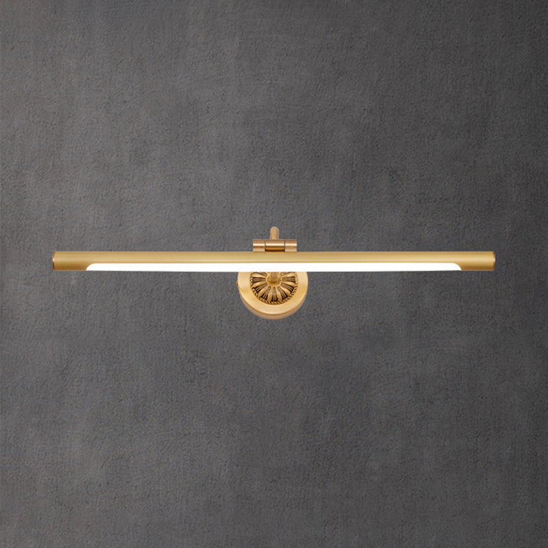 Acconde da parete da parete lineare a 1 luce moderna moderna illuminazione da parete specchio in stile semplice in oro