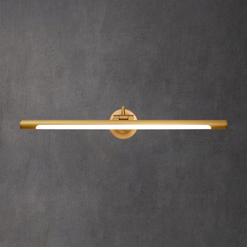 Acconde da parete da parete lineare a 1 luce moderna moderna illuminazione da parete specchio in stile semplice in oro