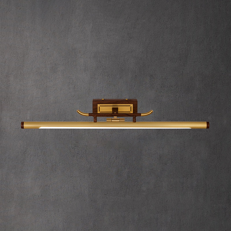 Acconde da parete da parete lineare a 1 luce moderna moderna illuminazione da parete specchio in stile semplice in oro