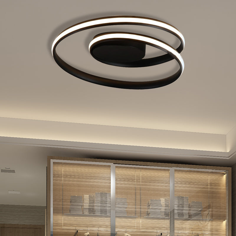 White / Black Circle Ceiling Lights Flush Mount Modern 18 "/23.5" Lighting Fixture for Indoor