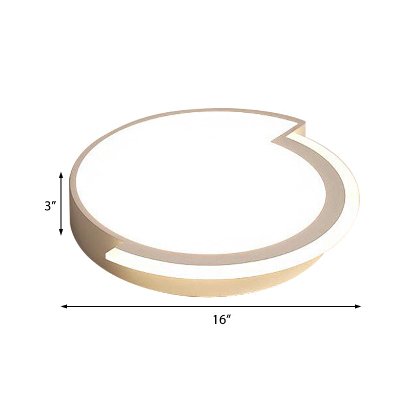 Plafonnier rond encastré moderne en acrylique blanc, 16/19,5/23,5 pouces, blanc chaud/blanc