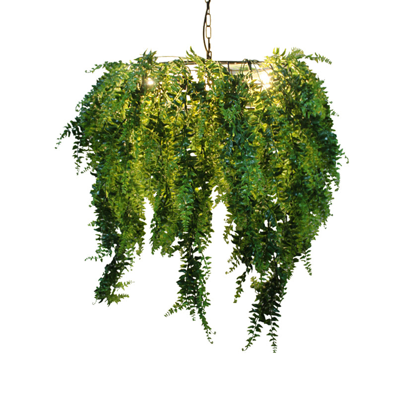 Green 3 Heads Chandelier Lighting Industrial Metal Plant LED Suspension Pendant for Restaurant