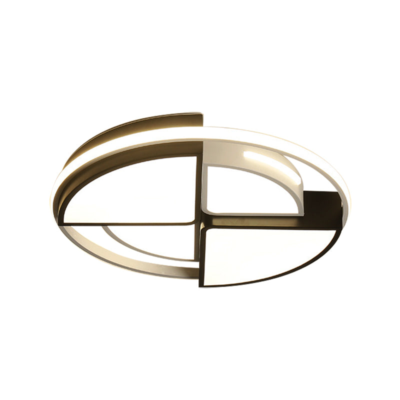 Accesorio de iluminación redondo blanco cálido, luces de techo acrílicas modernas de 16"/19,5", montaje empotrado en blanco