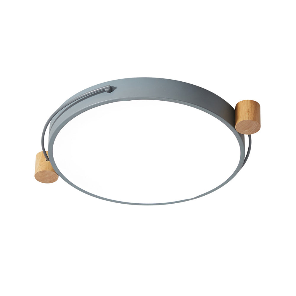 Lámpara empotrada circular de hierro, lámpara empotrada LED simple de 16"/19,5"/23,5" W en gris para sala de estar, luz blanca/de 3 colores/control remoto, atenuación continua