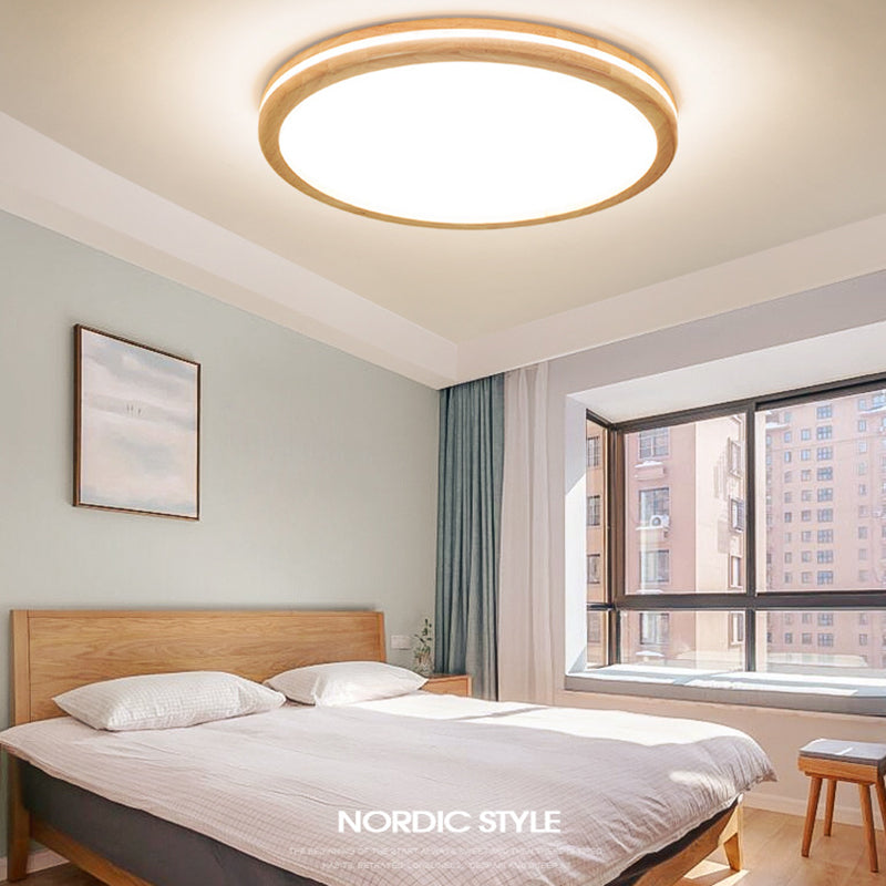 Plafonnier encastré en bois massif, lampe moderne pour bureau et salon