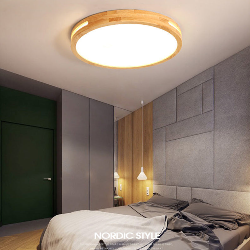 Plafonnier encastré en bois massif, lampe moderne pour bureau et salon