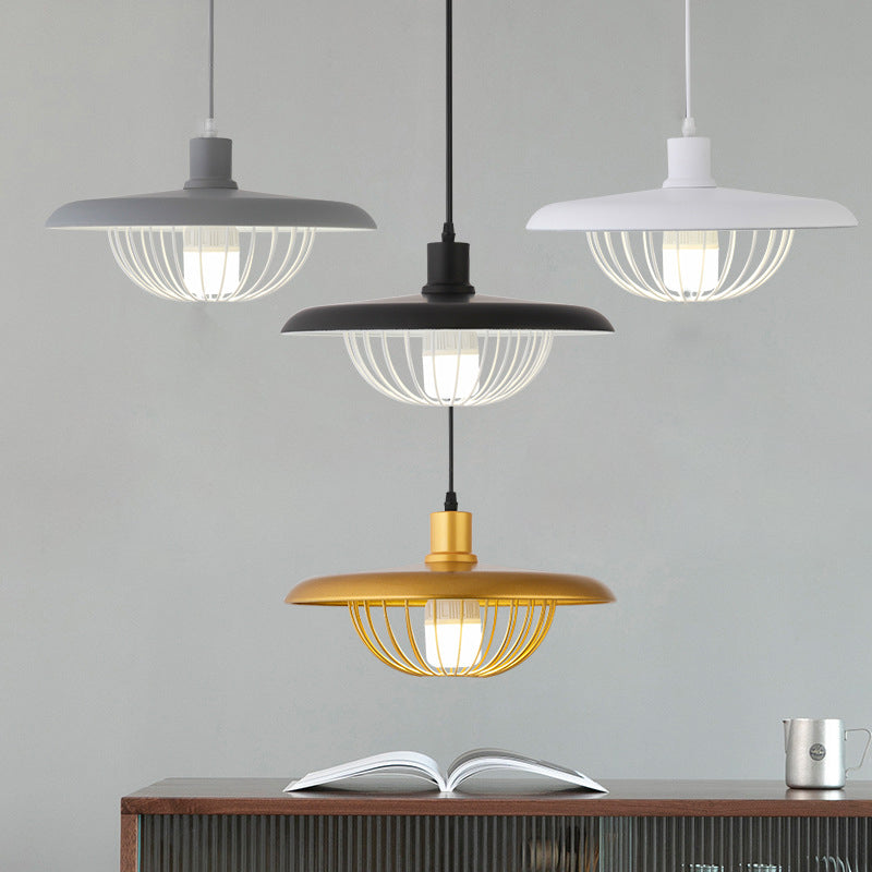 Estilo simple moderno 1 iluminación colgante LED de color blanco/negro/oro/dorado/gris para restaurante