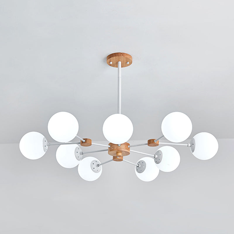 Lampadario in vetro di latte opaco moderno oro per soggiorno per foyer camera da letto