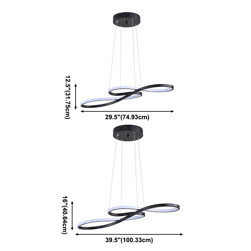 Moderno lampadario a spirale LED LED ACRILICA Sospensione Luce per il soggiorno per foyer Camera da letto