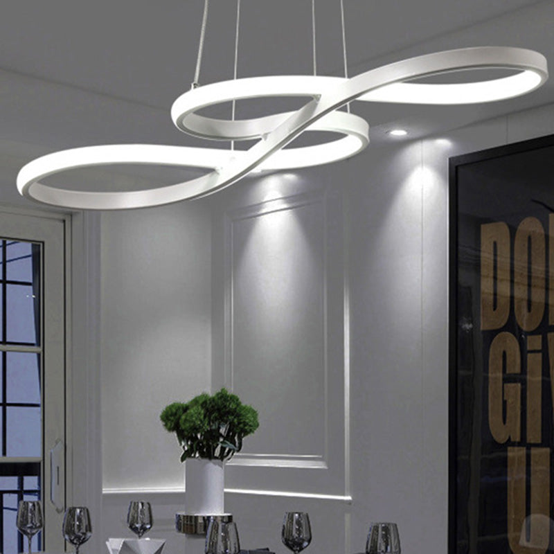 Moderno lampadario a spirale LED LED ACRILICA Sospensione Luce per il soggiorno per foyer Camera da letto