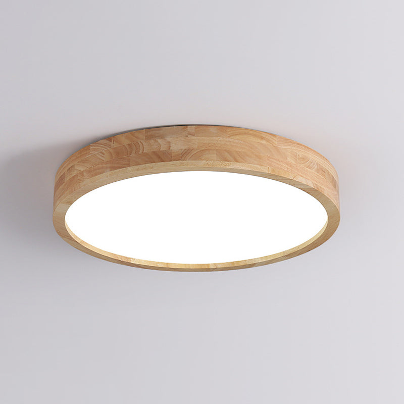 Lámpara de techo circular de montaje empotrado con arte en madera para sala de reuniones de oficina