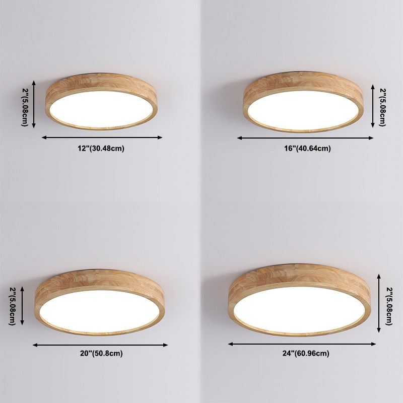 Lámpara de techo circular de montaje empotrado con arte en madera para sala de reuniones de oficina