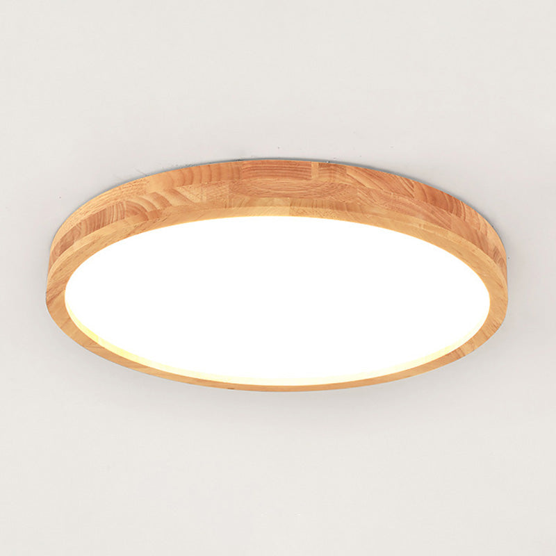 Lámpara de techo circular de montaje empotrado con arte en madera para sala de reuniones de oficina