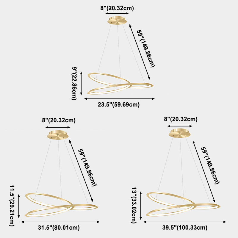 1 Light Twist Chandelier LED Modern Hanging Light Fixtures for Living Room Bedroom