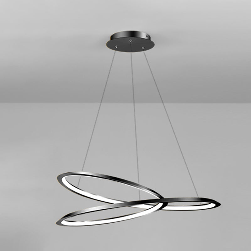 1 Light Twist Chandelier LED Modern Hanging Light Fixtures for Living Room Bedroom