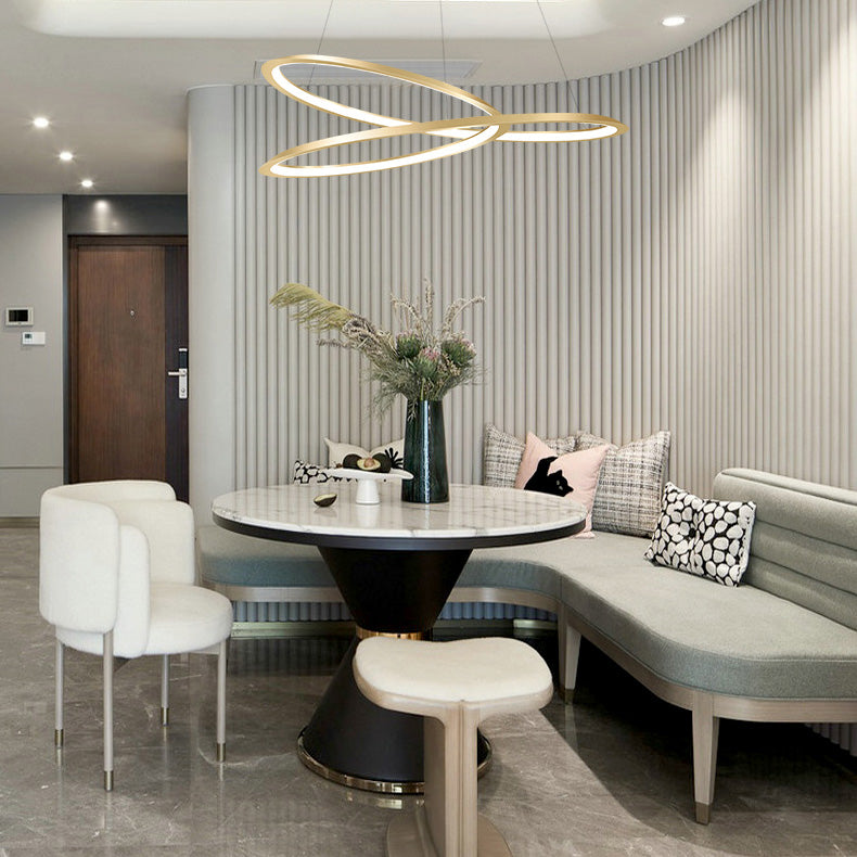 1 Light Twist Chandelier LED Modern Hanging Light Fixtures for Living Room Bedroom