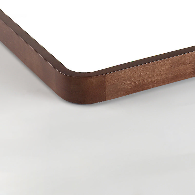 Wooden Rectangular Flush Mount Ceiling Light with White Acrylic Shade for Office Meeting Room