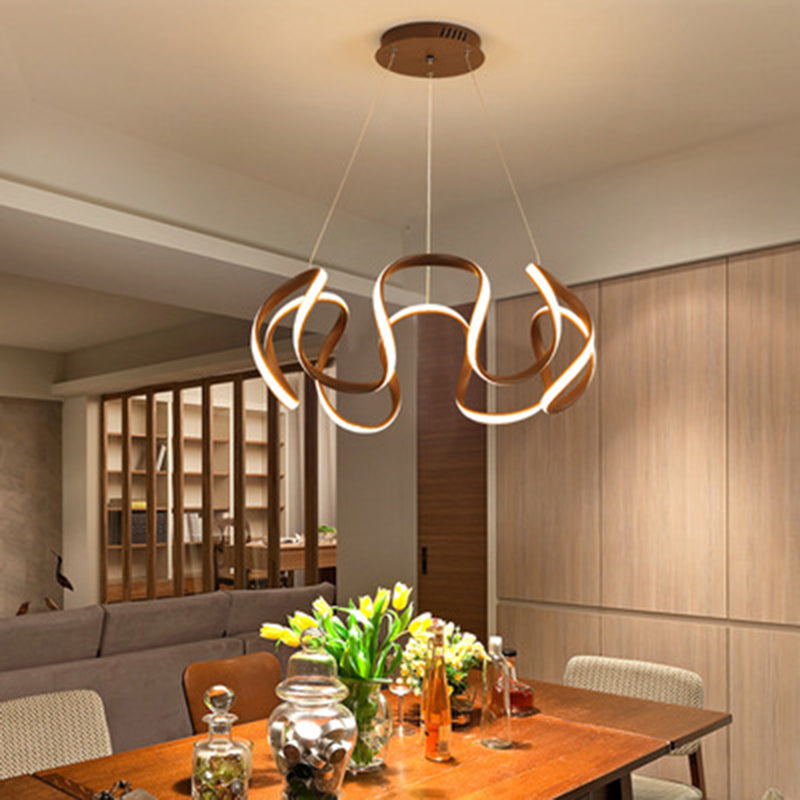 Lámpara de araña retorcida LED moderno de techo acrílico Luz para la sala de estar para la sala de estar dormitorio