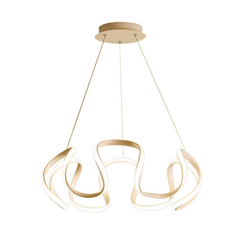 Lámpara de araña retorcida LED moderno de techo acrílico Luz para la sala de estar para la sala de estar dormitorio
