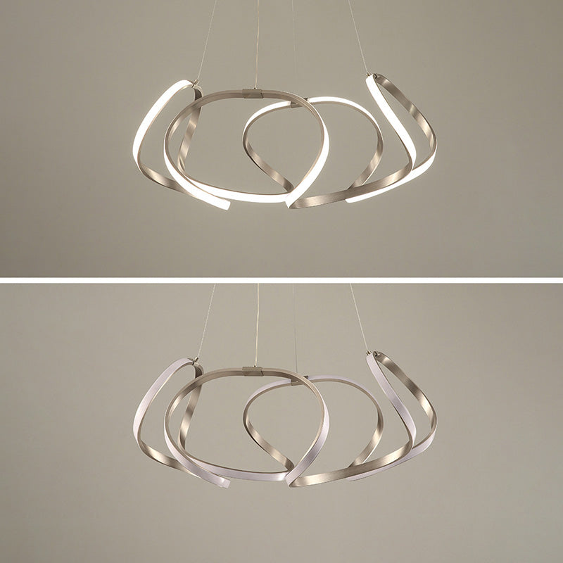 Lámpara de araña retorcida LED moderno de techo acrílico Luz para la sala de estar para la sala de estar dormitorio