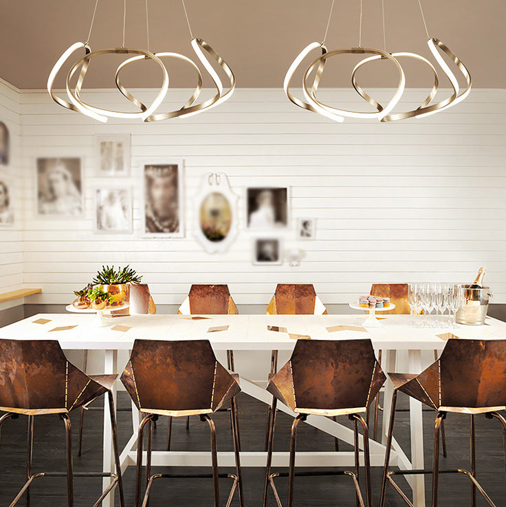 Lámpara de araña retorcida LED moderno de techo acrílico Luz para la sala de estar para la sala de estar dormitorio