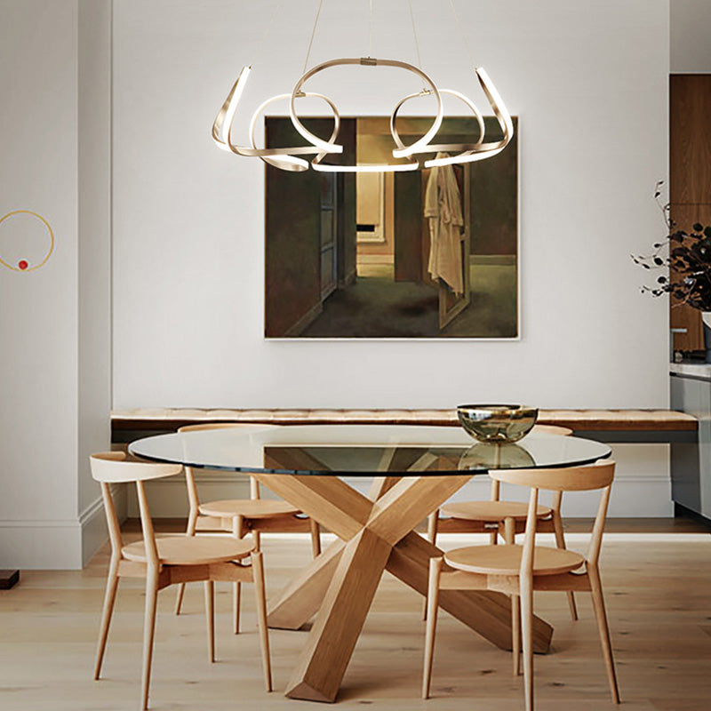 Lámpara de araña retorcida LED moderno de techo acrílico Luz para la sala de estar para la sala de estar dormitorio