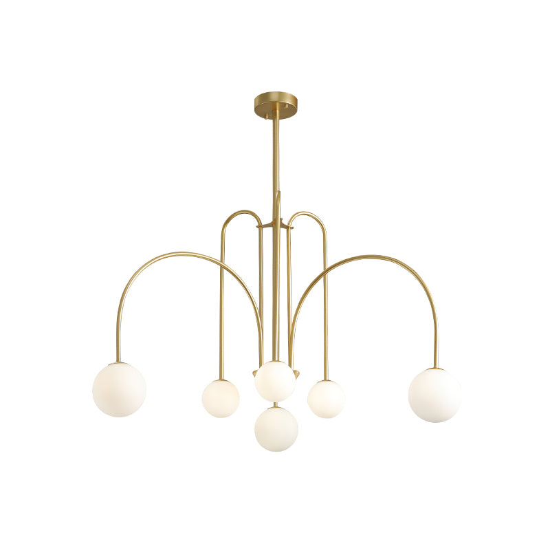 Lampadario opaco di vetro latte moderno di illuminazione lampadario moderno per la camera da letto del soggiorno