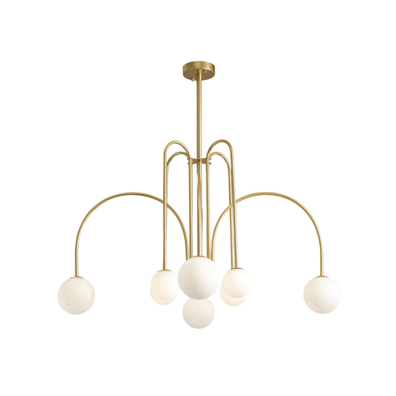 Lampadario opaco di vetro latte moderno di illuminazione lampadario moderno per la camera da letto del soggiorno