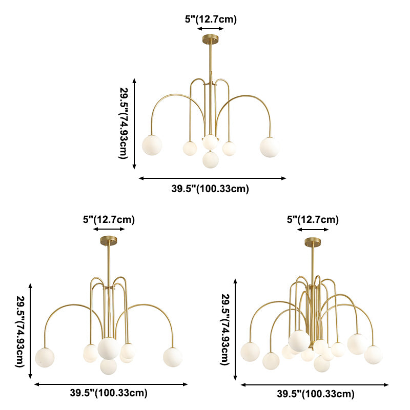 Lampadario opaco di vetro latte moderno di illuminazione lampadario moderno per la camera da letto del soggiorno