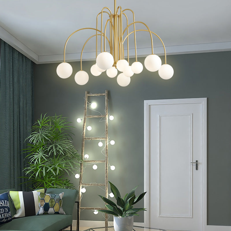 Lampadario opaco di vetro latte moderno di illuminazione lampadario moderno per la camera da letto del soggiorno