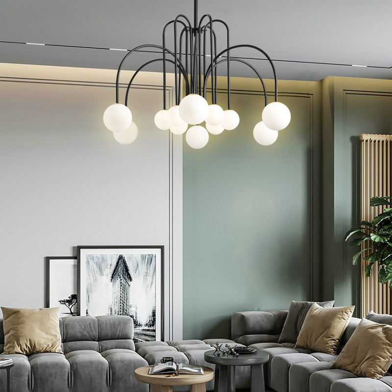 Lampadario opaco di vetro latte moderno di illuminazione lampadario moderno per la camera da letto del soggiorno