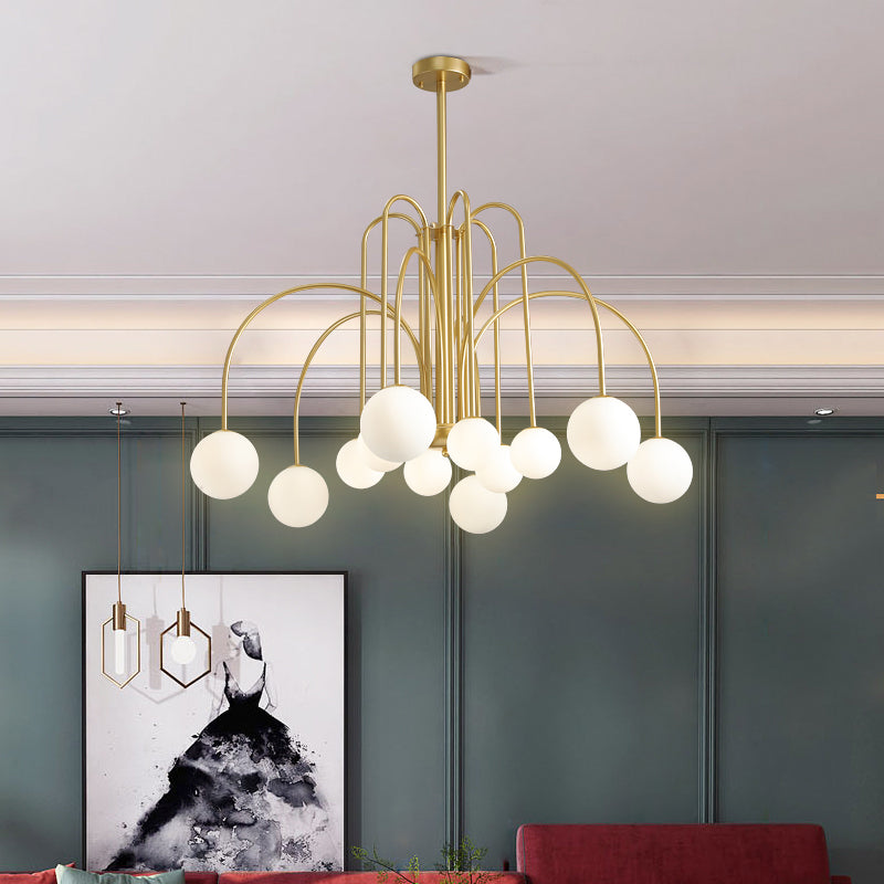 Lampadario opaco di vetro latte moderno di illuminazione lampadario moderno per la camera da letto del soggiorno